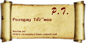 Pozsgay Tímea névjegykártya